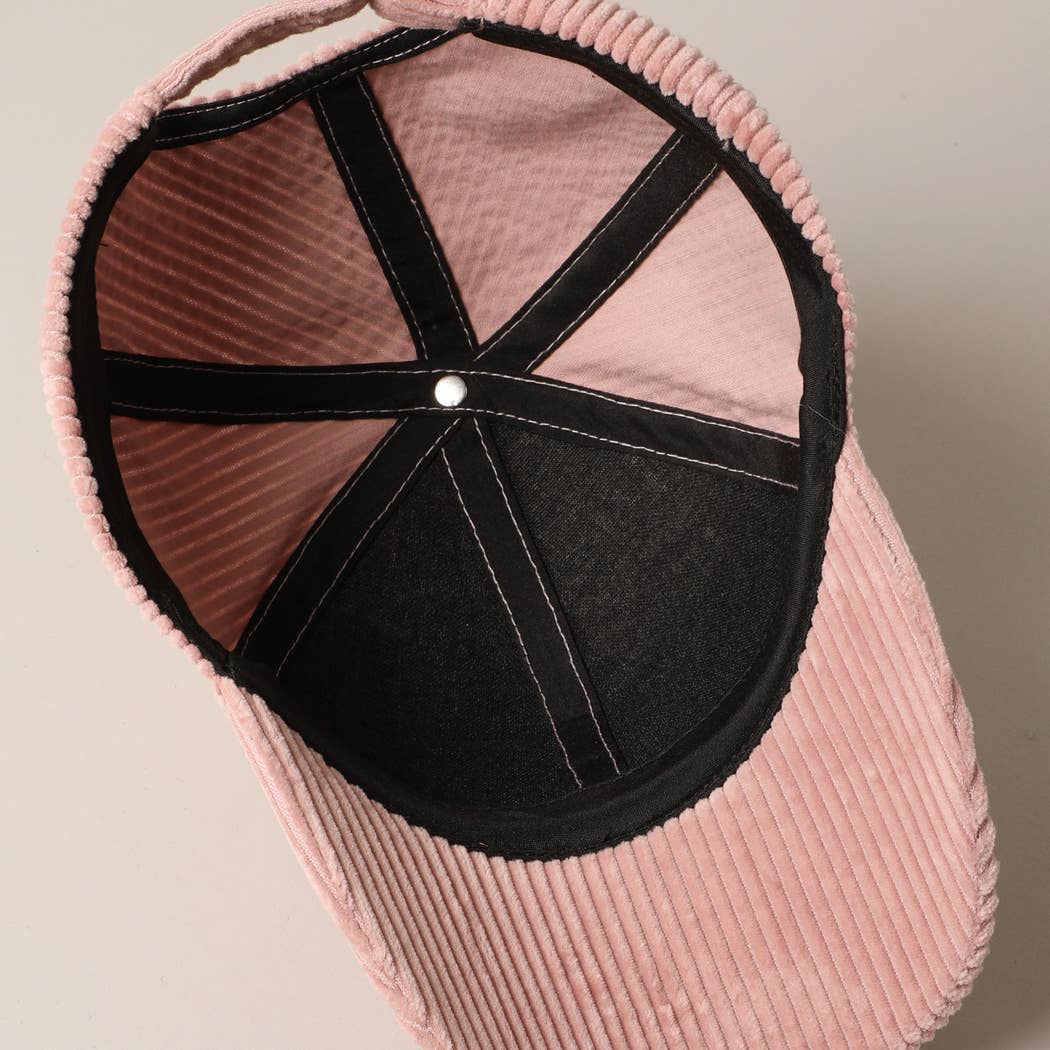 Dog Mom Chenille Corduroy Baseball Hat