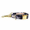 Load image into Gallery viewer, Carta Marina Navy Vintage Nautical Toile Buckle & Martingale Dog Collar