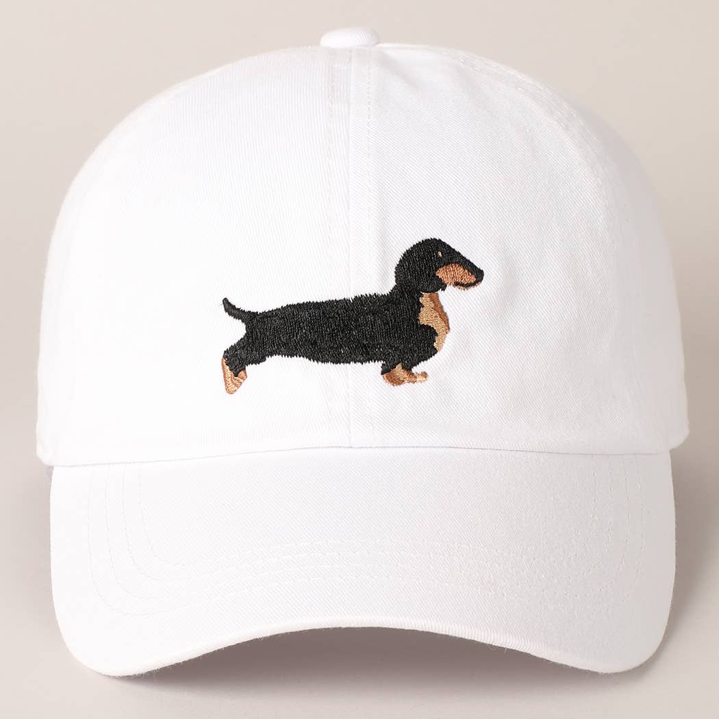 Dachshund Embroidered Cotton Baseball Hat
