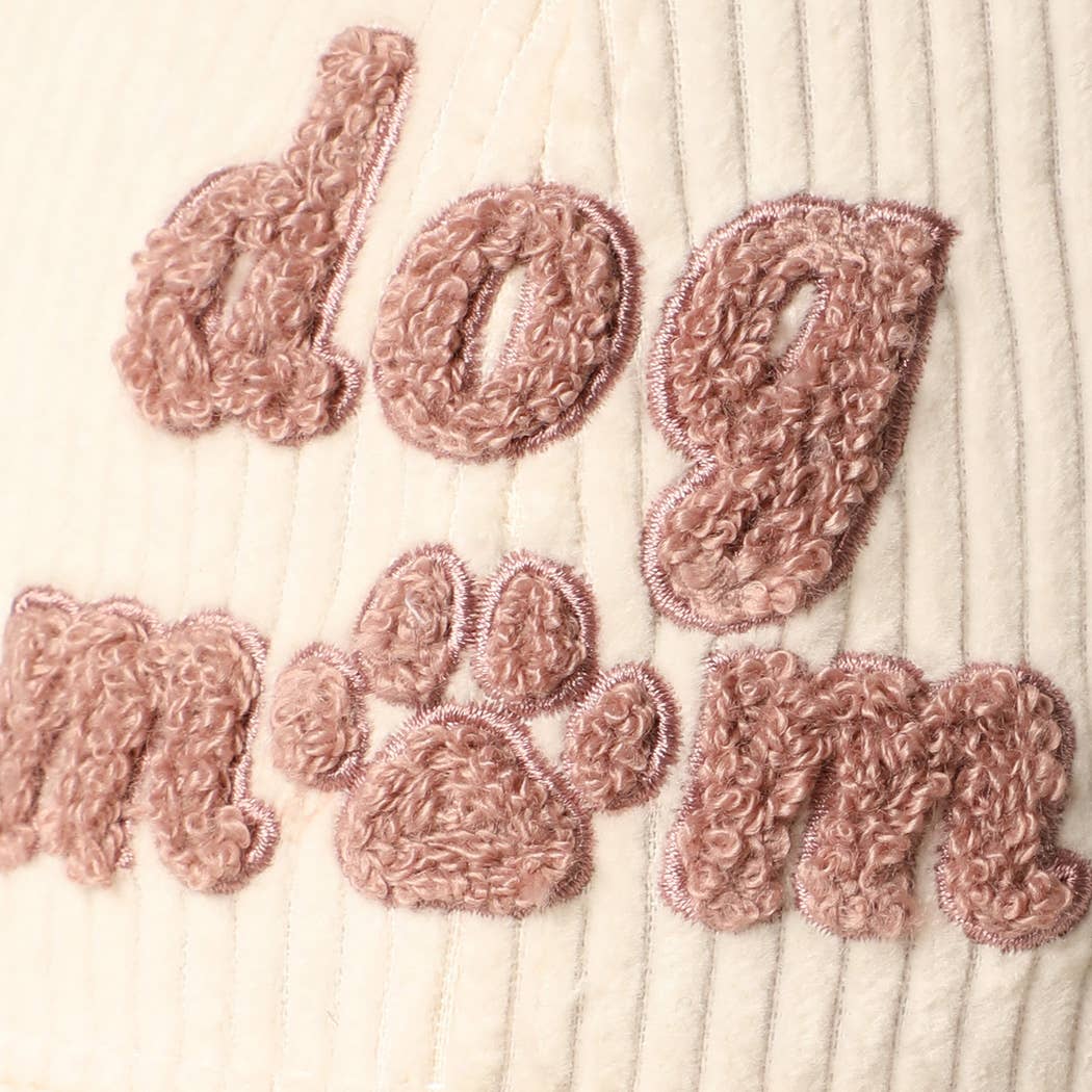 Dog Mom Chenille Corduroy Baseball Hat