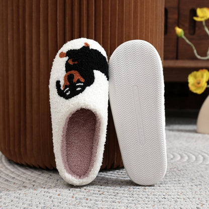 Embroidered Cotton Slippers for Dachshund Lovers
