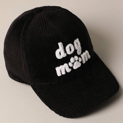 Dog Mom Chenille Corduroy Baseball Hat