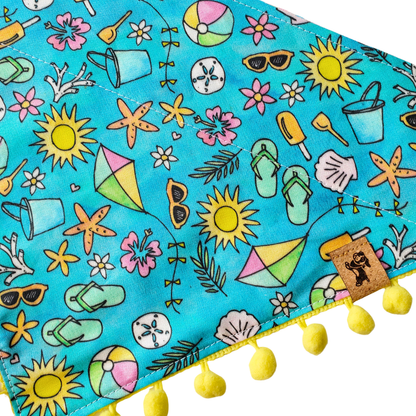 Beach Day Reversible Slip-On Dog Collar Bandana