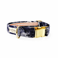 Load image into Gallery viewer, Carta Marina Navy Vintage Nautical Toile Buckle & Martingale Dog Collar
