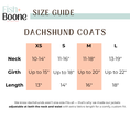 Load image into Gallery viewer, Dachshund Coat Size Guide
