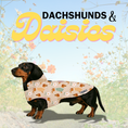 Load image into Gallery viewer, Dachshunds & Daisies Dog Coat
