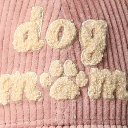 Dog Mom Chenille Corduroy Baseball Hat