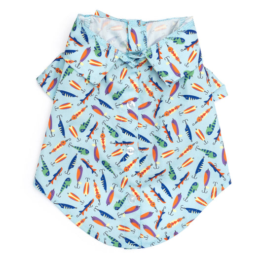 Gone Fishin' Dog Button-Up Shirt